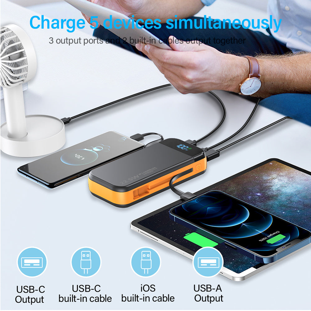 VoltMax™ Power Bank | Super Fast Charging with Dual Cables & Digital Display