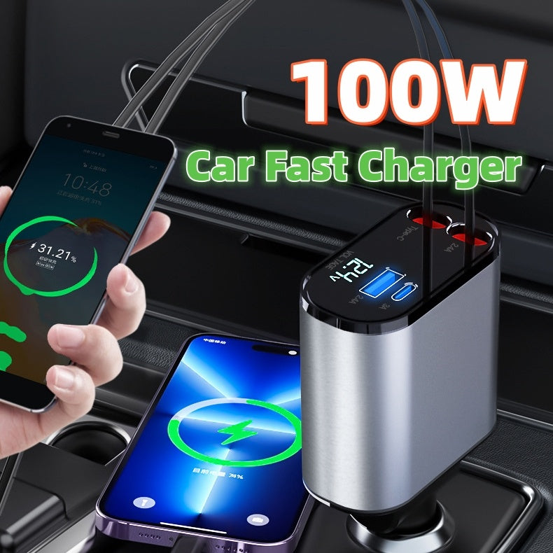 TurboCharge™ 100W Car Charger | USB-C & USB Fast Charging Adapter