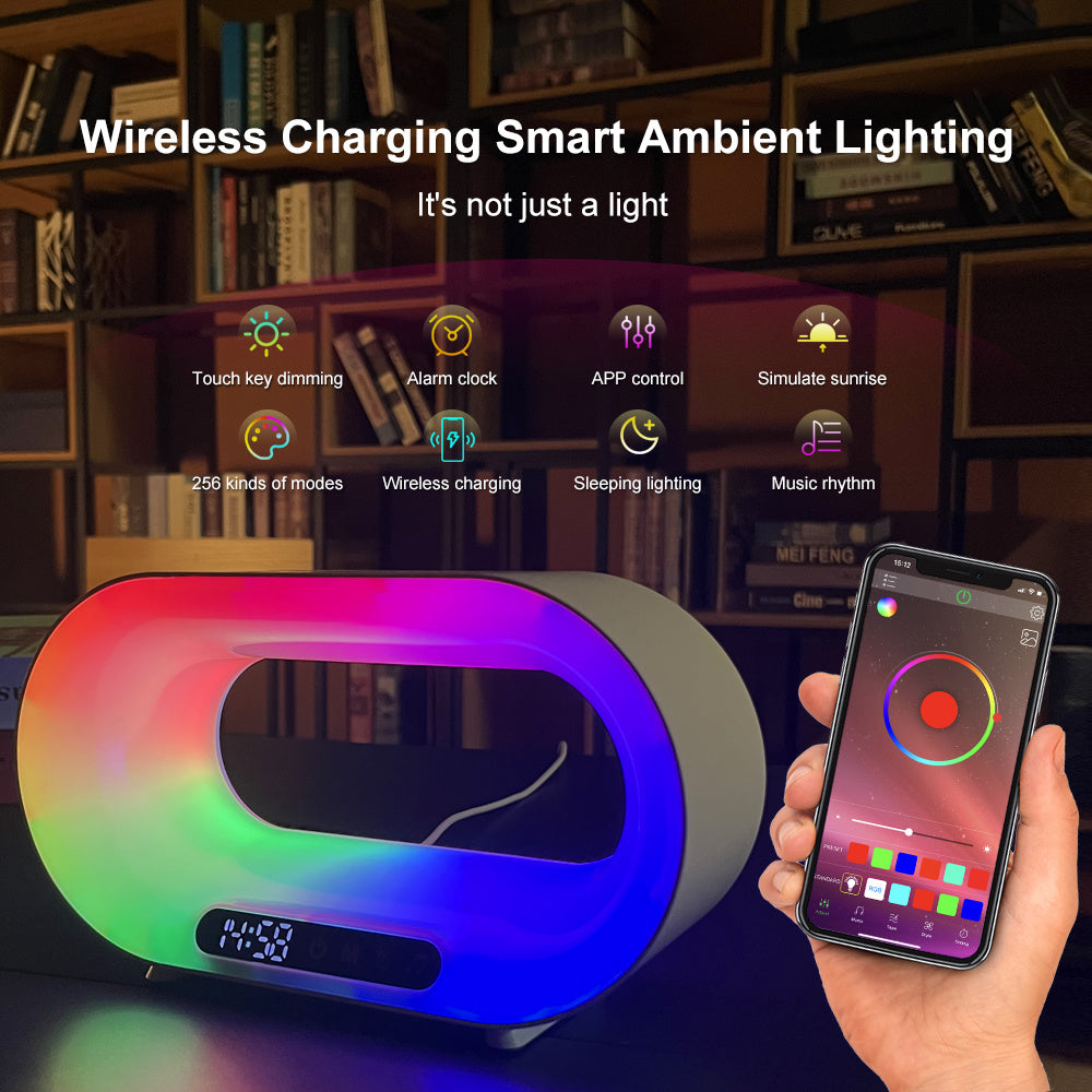 GlowDock™ 3-in-1 Smart LED Lamp | Wireless Charger & Alarm Clock