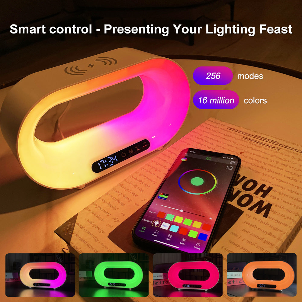 GlowDock™ 3-in-1 Smart LED Lamp | Wireless Charger & Alarm Clock