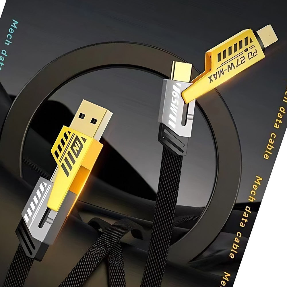PowerLink™ 4-in-1 Fast Charging Cable | 65W PD & Durable Braided Cord