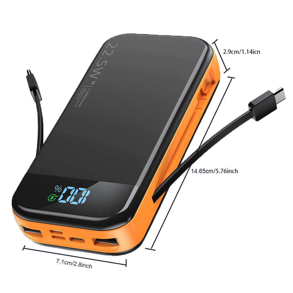 VoltMax™ Power Bank | Super Fast Charging with Dual Cables & Digital Display