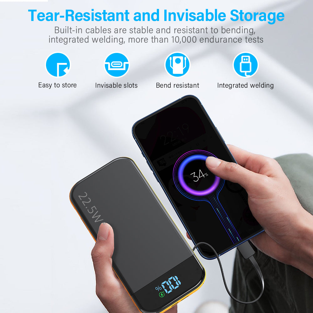 VoltMax™ Power Bank | Super Fast Charging with Dual Cables & Digital Display