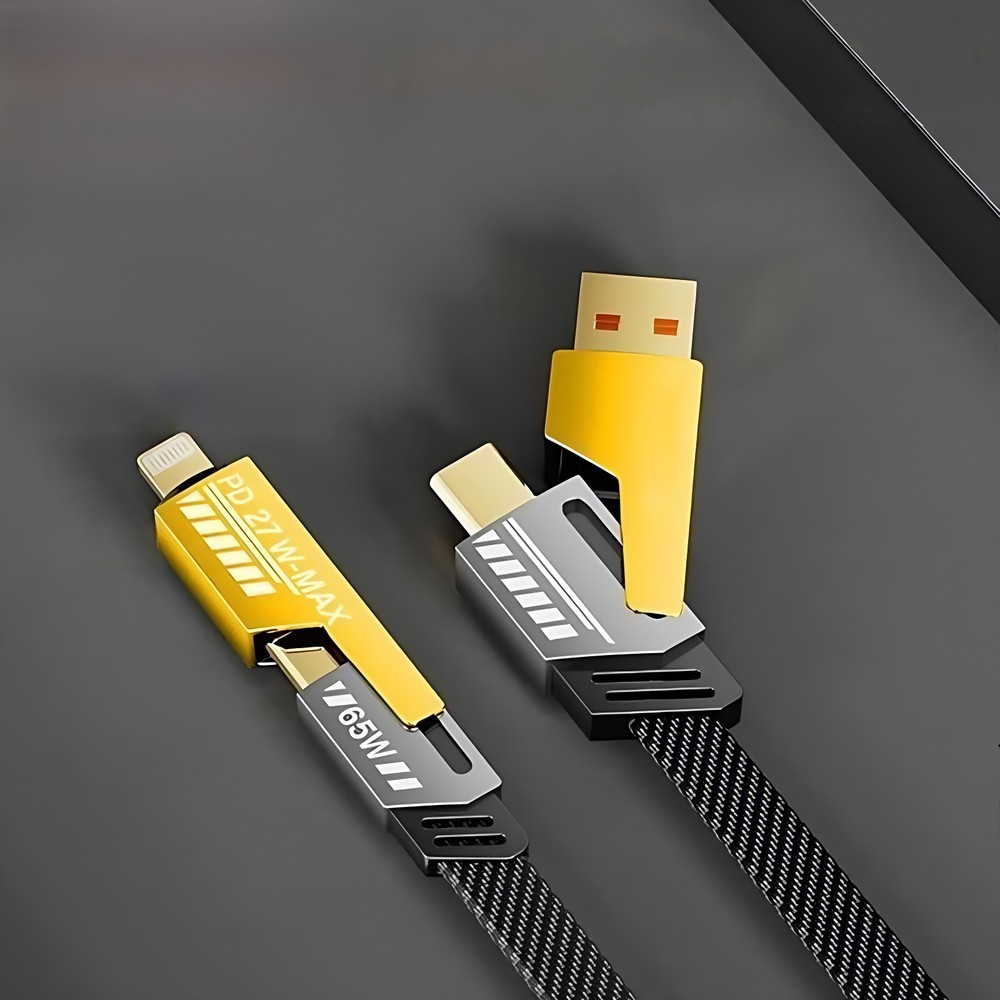 PowerLink™ 4-in-1 Fast Charging Cable | 65W PD & Durable Braided Cord