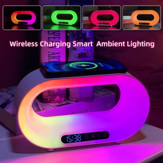GlowDock™ 3-in-1 Smart LED Lamp | Wireless Charger & Alarm Clock